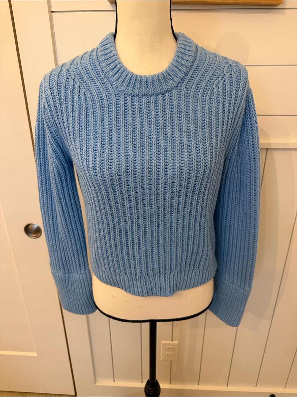 J Crew Light Blue chunky Ribbed Crewneck Sweater - Women's XS